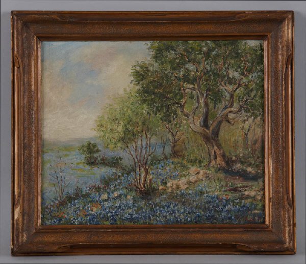 Eloise Polk McGill (Am. 1868-1939), oil on board: Landscape, 10"H x 12"W, Frame: 12 3/4"H x 14 3/4"W, signed lower right: EPM
