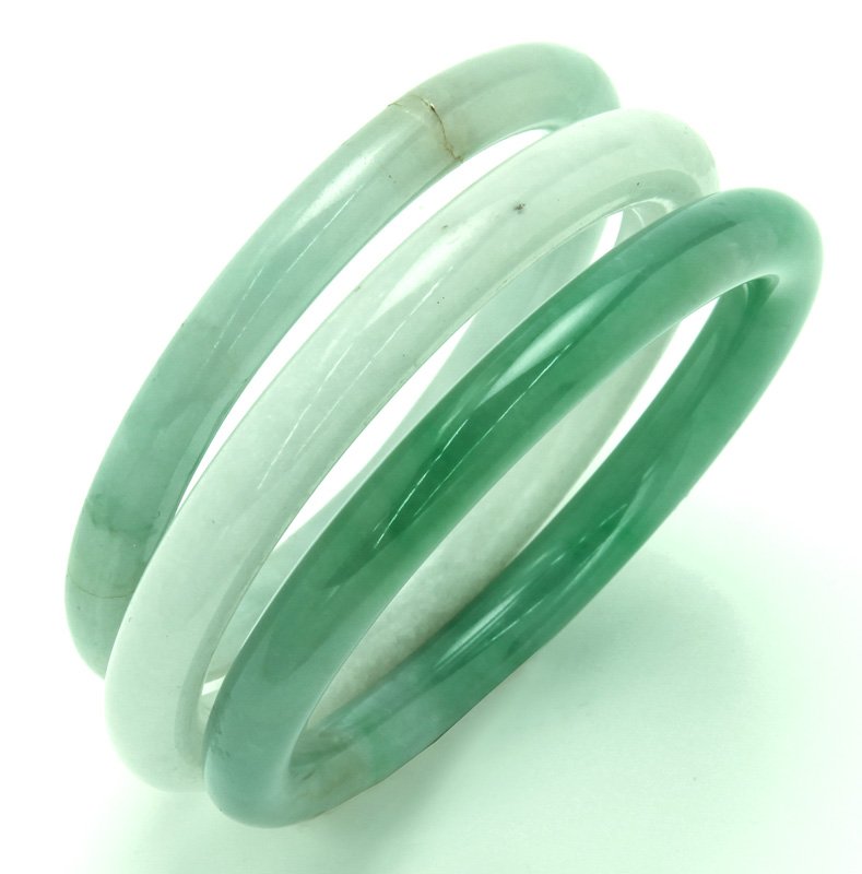 (3) Jade bangles. (1 of 2)