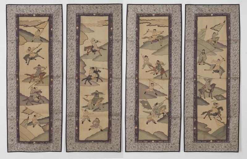(4) Chinese kesi scrolls, (1 of 12)