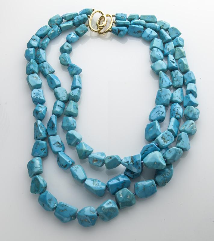 Valentin Magro 18K gold and turquoise necklace, (1 of 3)