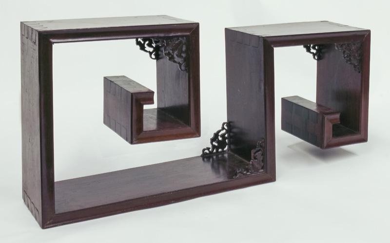 Chinese Republic rosewood curio display shelf, (1 of 5)
