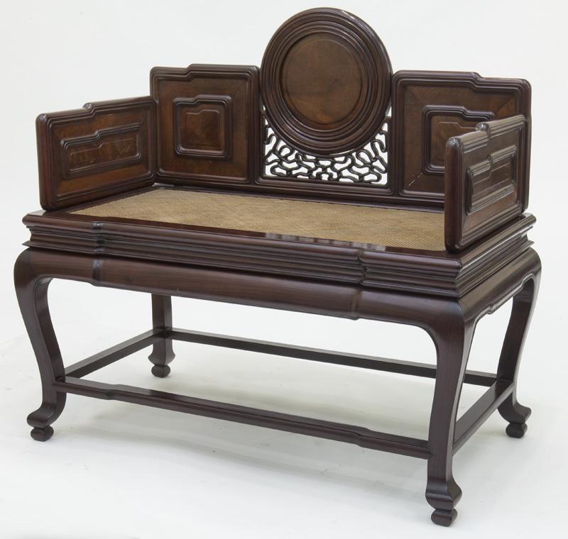 Chinese Qing suchow school rosewood bench, (1 of 10)