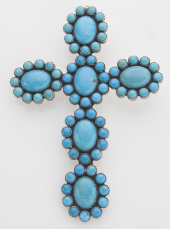 Federico Jimenez sterling silver & turquoise cross (1 of 3)