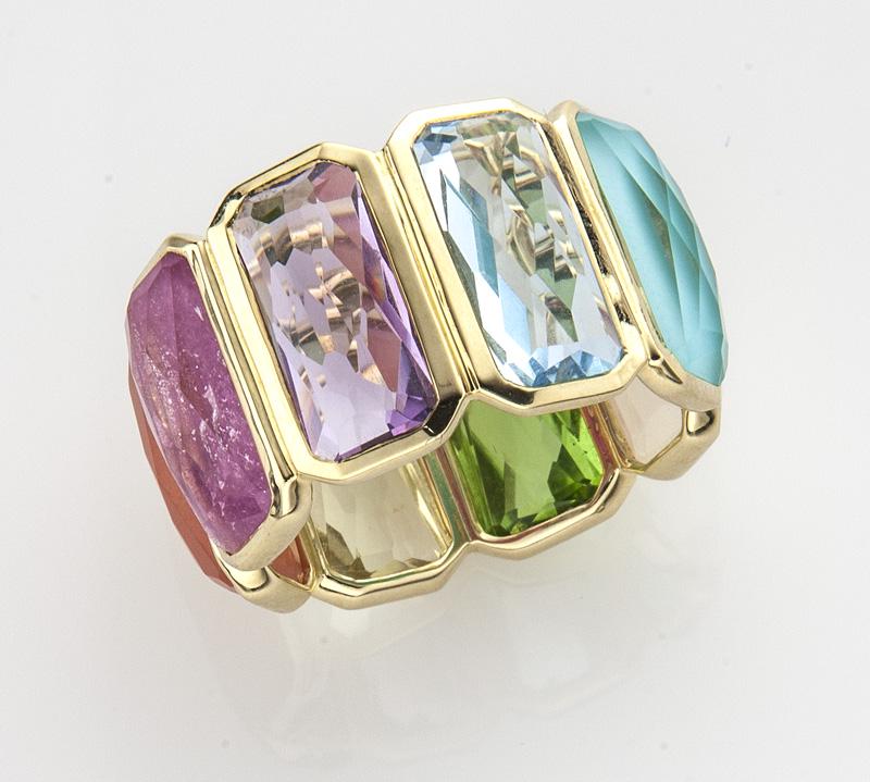Ippolita 18K yellow gold & colored stone ring, (1 of 3)