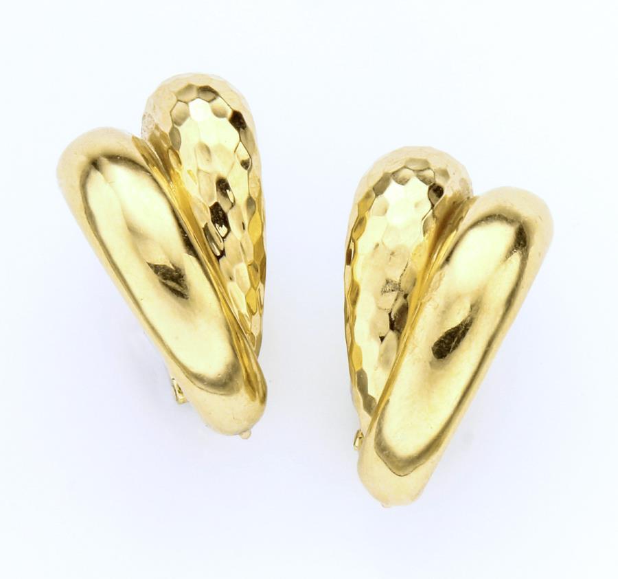 Pr. Andrew Clunn 18K gold earclips, (1 of 2)