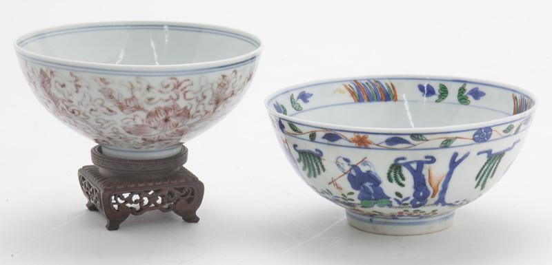 (2) Chinese Qing porcelain bowls, (1 of 6)