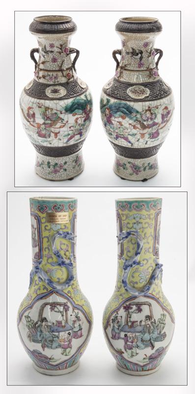 (2) Pr. Chinese Qing famille rose porcelain (1 of 8)