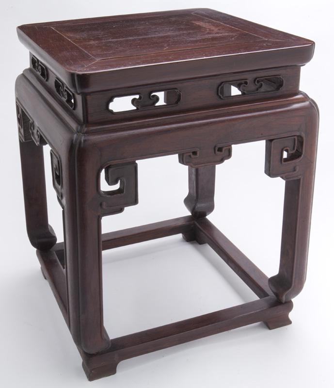 Chinese Qing rosewood schow school stool, (1 of 7)
