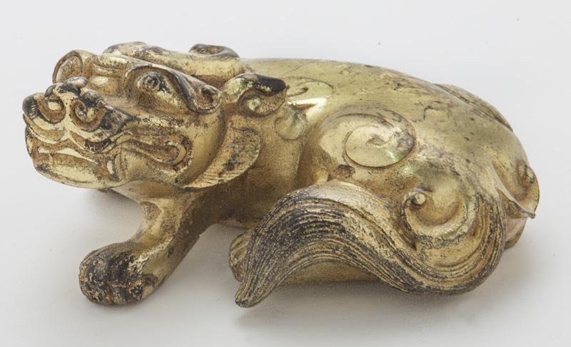 Chinese gilt bronze foo dog. (1 of 6)