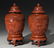 21: Pr. Chinese carved cinnabar lacquered ginger jars - 2