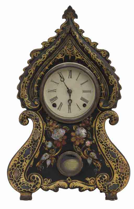American Victorian iron front mantle clock, (1 of 7)