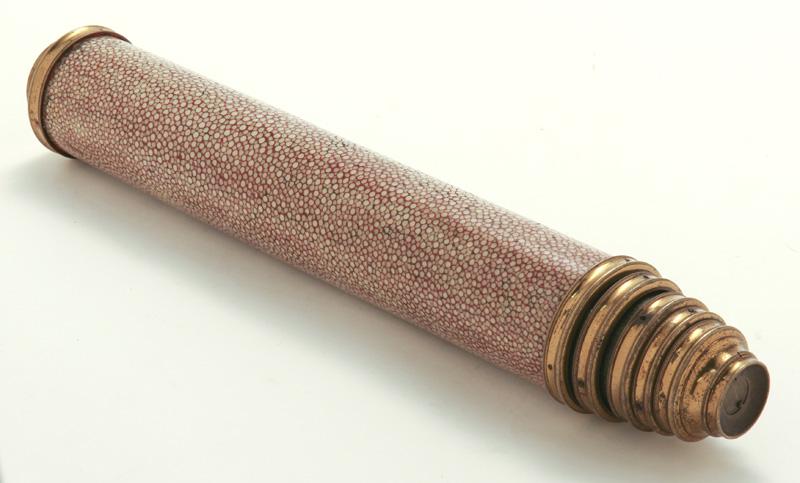 Antique 4-draw shagreen cased telescope, (1 of 7)