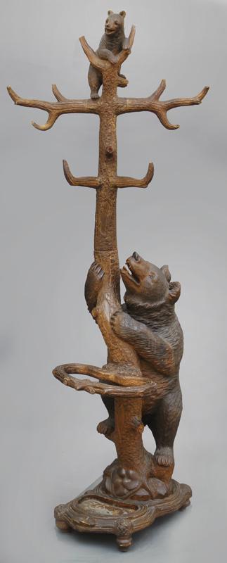 Carved Black Forest hallstand, (1 of 10)
