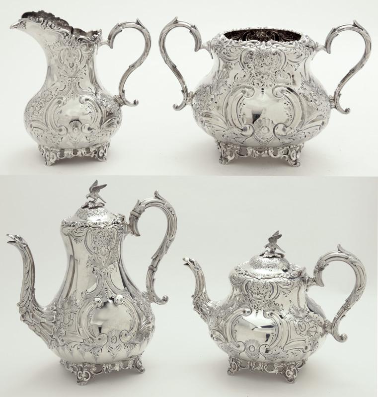 (4) Pc. English sterling silver coffee & tea set (1 of 12)