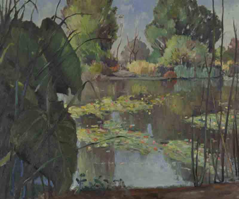 Oliver Milburn "Lilies & Reflections" oil (1 of 8)