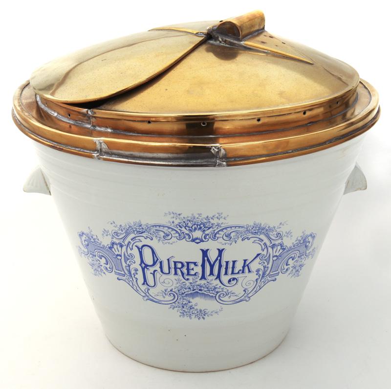 Rare Victorian "Pure Milk" ceramic pail (1 of 9)