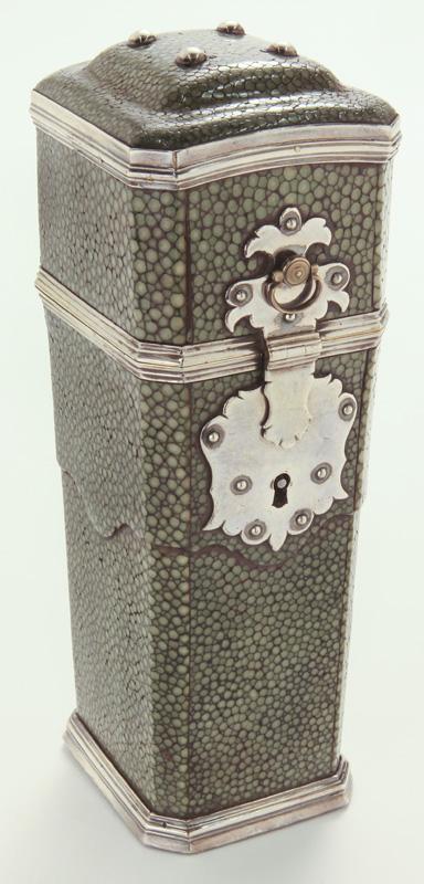 Antique shagreen cased set of (4) straight razors (1 of 9)