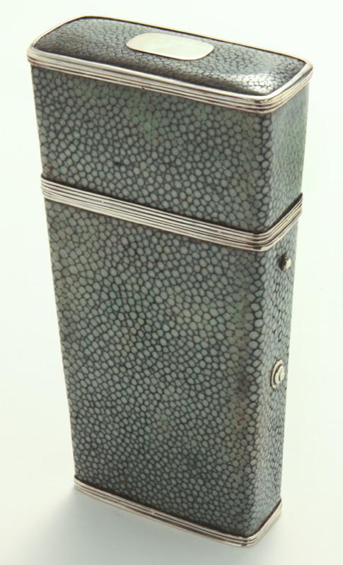 Antique shagreen case with architects tools, (1 of 8)