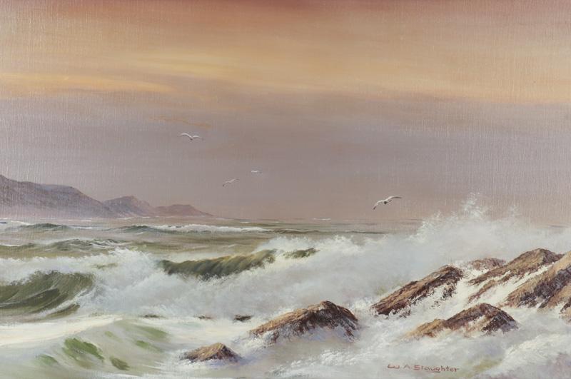 William Slaughter "Untitled (Seascape)" oil (1 of 6)