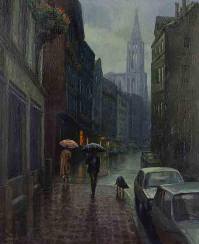 Martin Grelle "Misty Morning Strasbourg" oil (1 of 10)