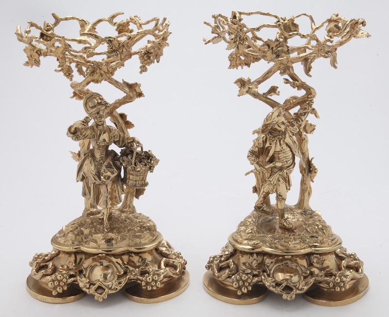 Pr. English gilt sterling silver compotes (1 of 10)
