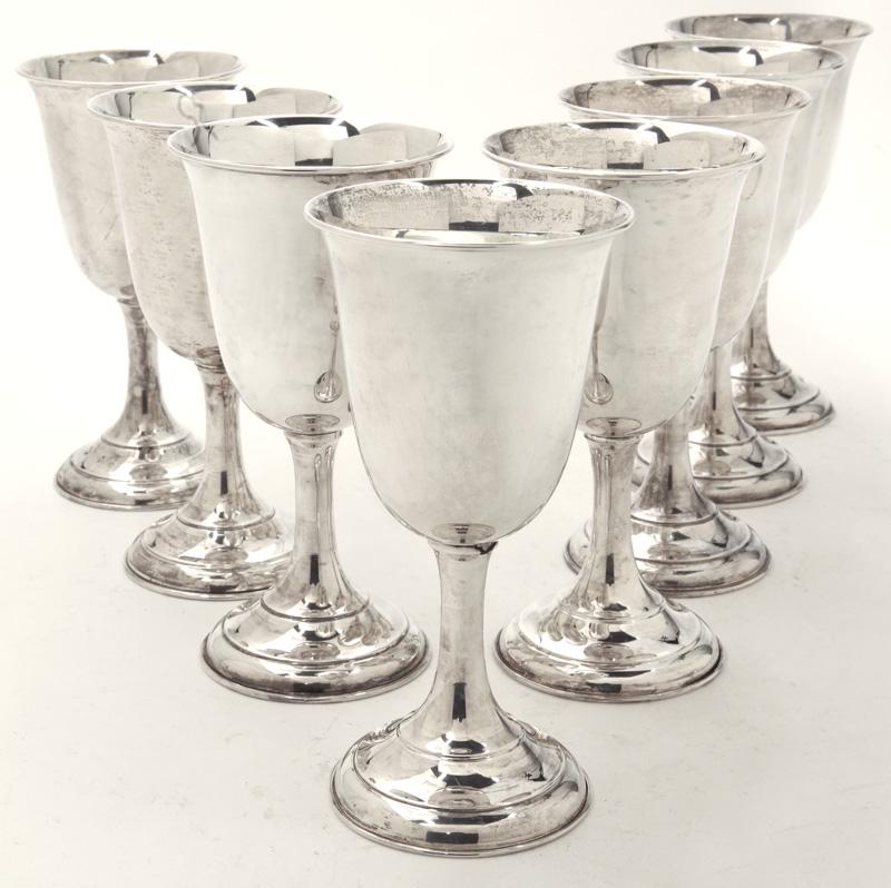 (8) Sterling silver goblets. (1 of 5)