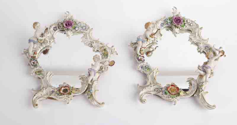 Pr. Continental porcelain mirrors, (1 of 9)