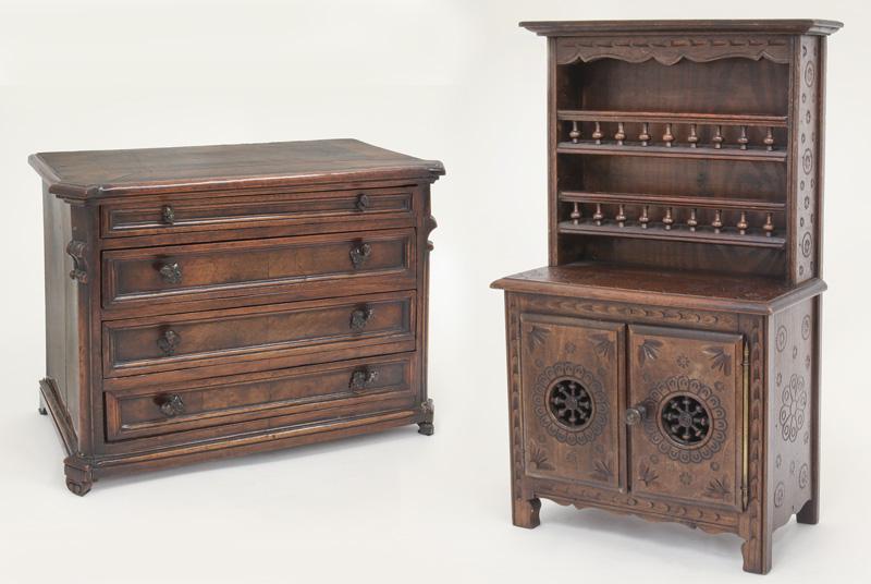 (2) Antique miniature furniture pieces, (1 of 11)