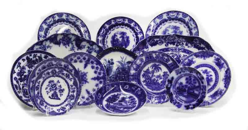 (15) Pcs. Antique flow blue china, (1 of 6)