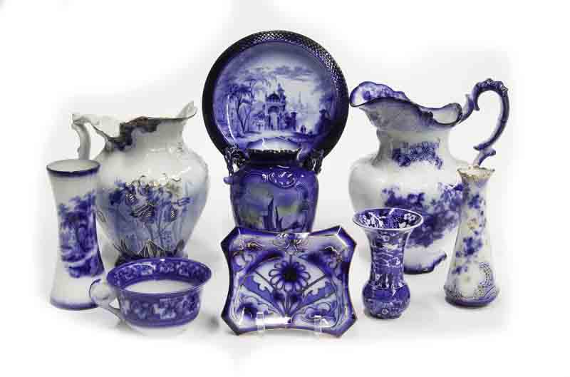 (9) Pcs. Antique flow blue china, (1 of 20)