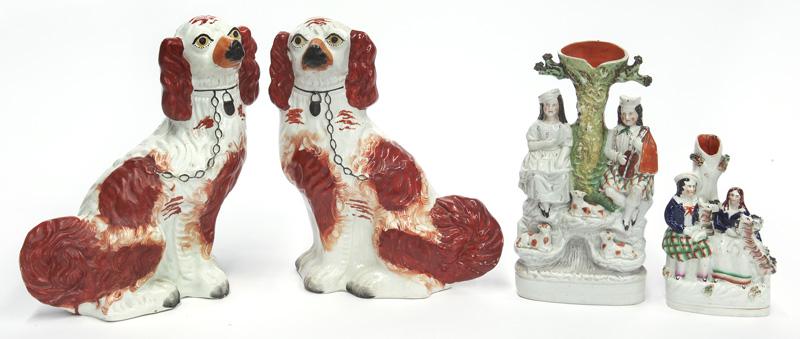 (4) Antique Staffordshire figures, (1 of 13)