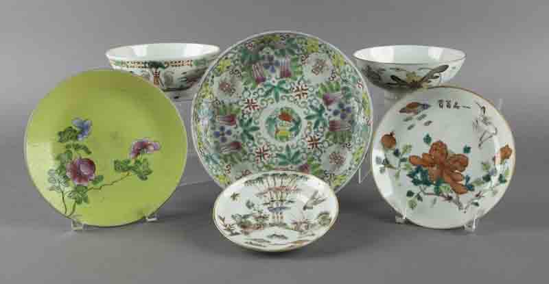 (6) Chinese Qing plates and bowls. (1 of 20)