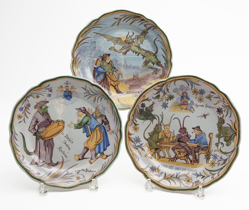 (3) Quimper "Legende Bretonne" plates (1 of 15)