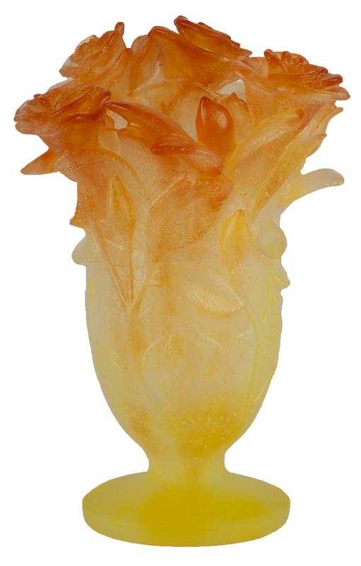 Daum French art glass Roses vase, (1 of 10)