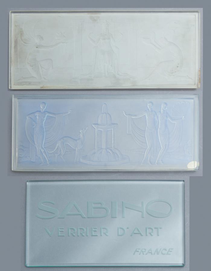 (3) Sabino molded glass plaques, (1 of 10)