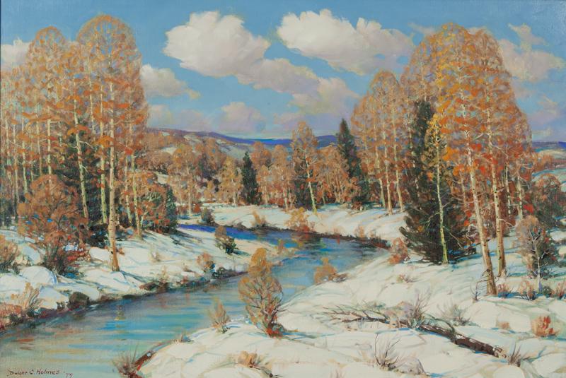 Dwight C. Holmes "Aspens Ruidoso NM" oil on (1 of 8)