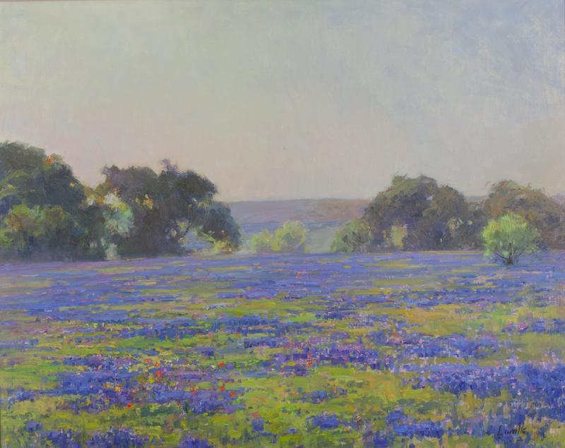 Marlin Linville "Bluebonnets" oil on canvas. (1 of 5)