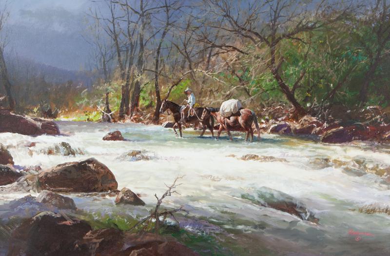 James Robinson "Easy Does It" oil on canvas. (1 of 6)