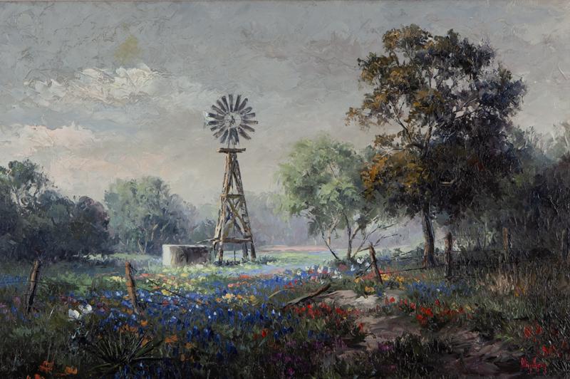 Dalhart Windberg "Untitled (Windmill)" oil (1 of 6)