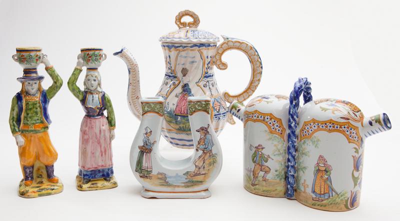 (5) Pcs. Vintage Quimper pottery, (1 of 9)