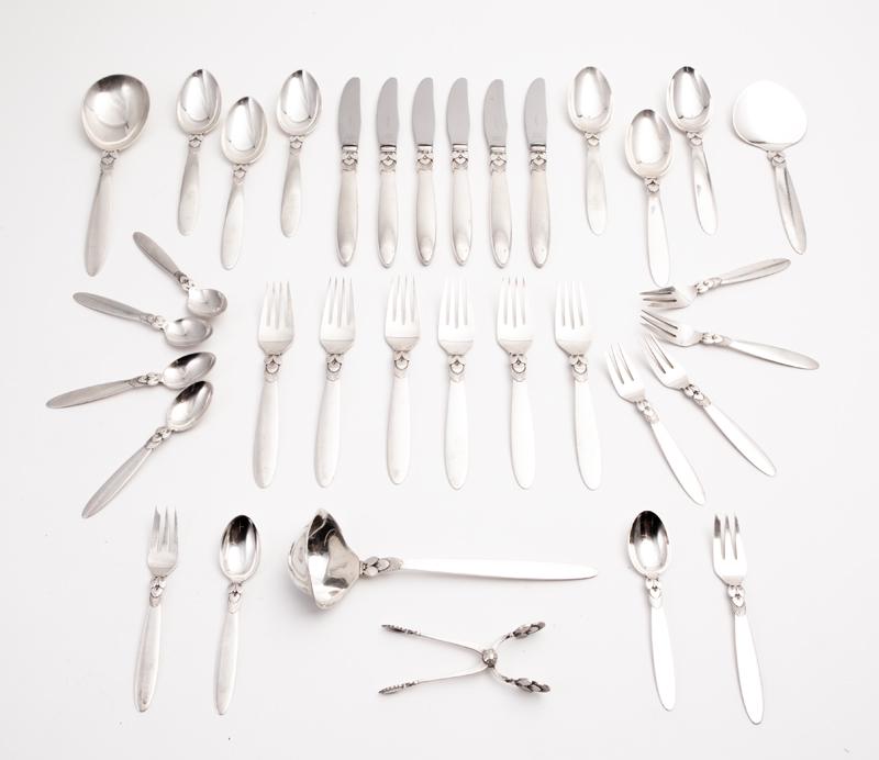 (34) Pcs. Georg Jensen Cactus sterling silver (1 of 3)