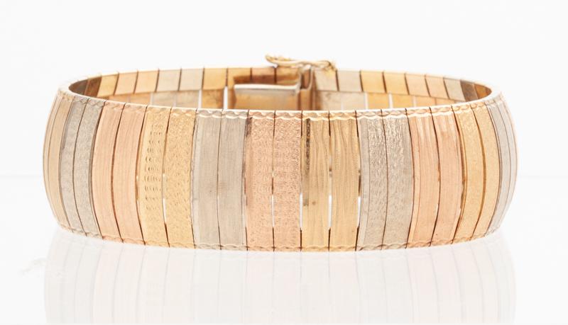 18K Tri-color gold serpentine bracelet (1 of 6)