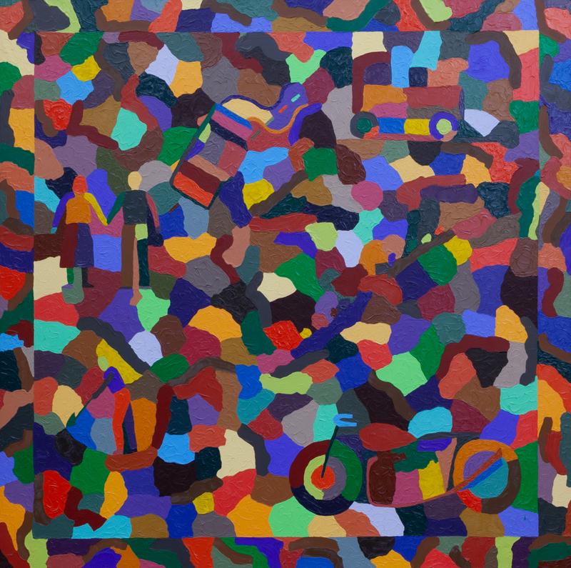 Al Souza "Austrian II" encaustic on canvas, 1981. (1 of 6)