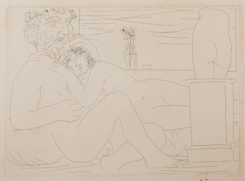 Pablo Picasso "Sculptor at Rest" signed etching (1 of 6)