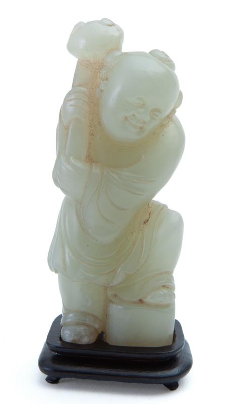 Large Chinese carved jade boy (1 of 8)