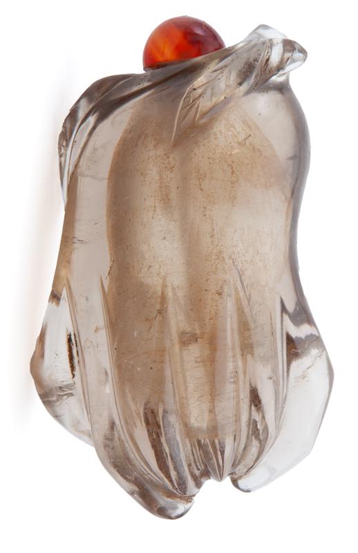 Chinese carved smoky quartz snuff bottle (1 of 6)
