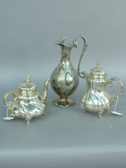 German 835 silver coffeepot & teapot w/