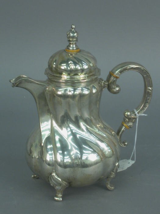 German 835 silver coffeepot & teapot w/ - 2