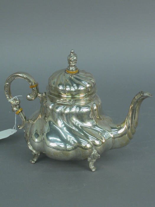 German 835 silver coffeepot & teapot w/ - 3