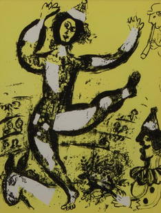 Marc Chagall "Le Cirque" lithograph.: Marc Chagall "Le Cirque" lithograph. Site: 12"H x 9.25"W; Frame: 21.5"H x 18"W. Marc Chagall (French, 1887-1985).